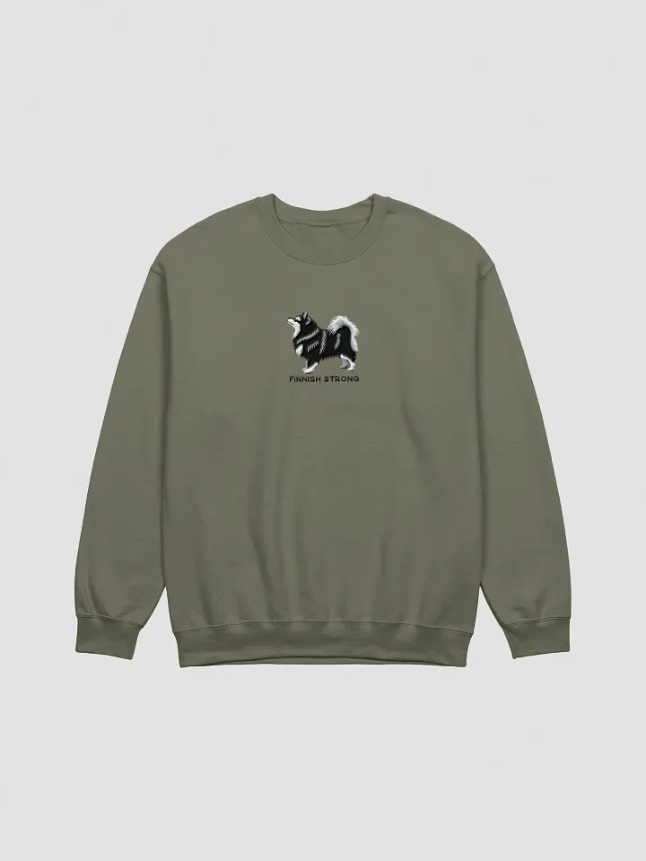 Finnish Strong Sweatshirt (Embroidered) of a Finnish Lapphund(Black) product image (7)