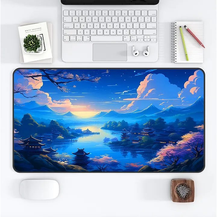 Azure Blossom Medium Desk Mat (12 x 22) product image (1)