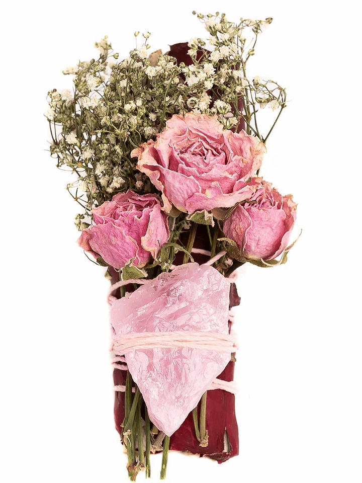 Floral Sage/Rough Rose Quartz Crystal Cleansing Bundle product image (1)