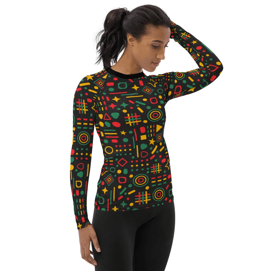 Bold Heritage: Black History Month All-Over Print Women's Rash Guard product image (8)