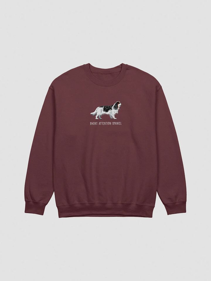 Short Attention Spaniel Sweatshirt (Embroidered) of a King Charles Spaniel(Tricolor) product image (7)
