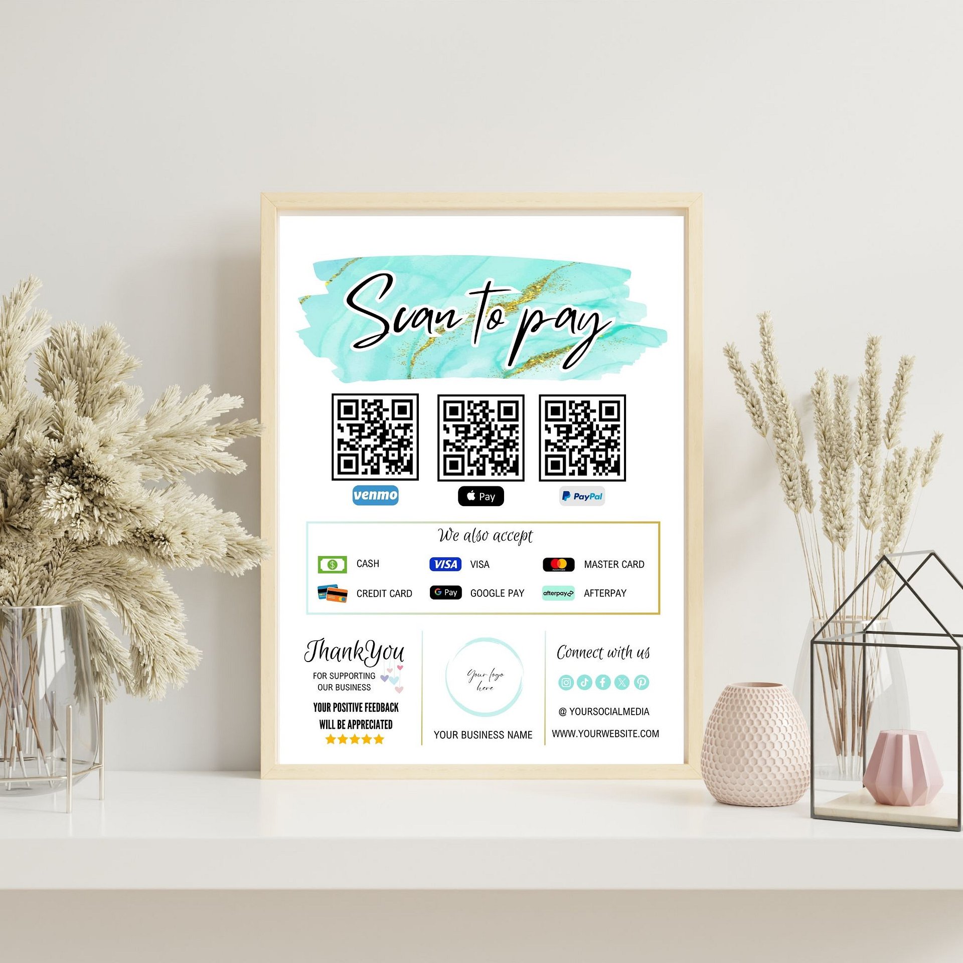 Marina - Scan To Pay QR Code Sign Template product image (6)