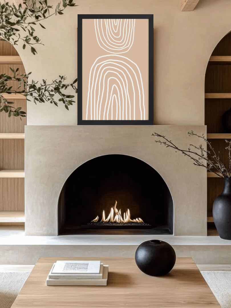 Organic Lines Framed Matte Poster | Modern Abstract Wall Art with Flowing Design product image (2)