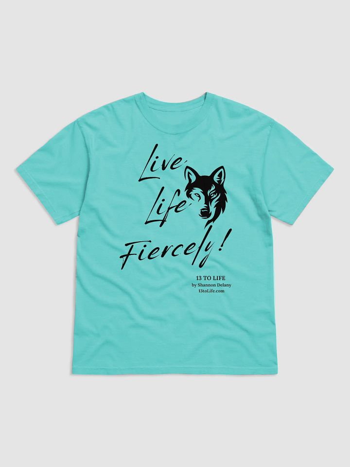 Live Life Fiercely – Wolf T-shirt – Black Print on Color product image (12)