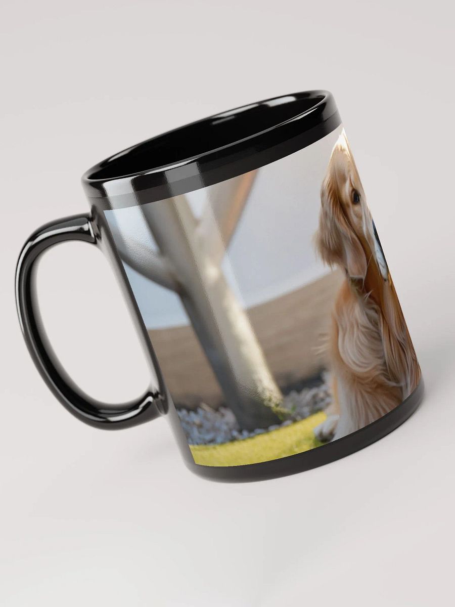 Golden Glow: Black Glossy Mug for Dog Lovers ceramic mug product image (5)