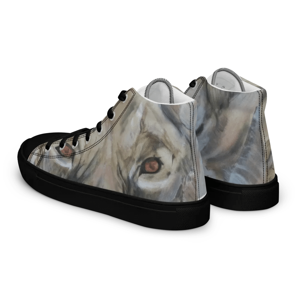 Women's Lion print canvas sneakers black toe cap product image (4)