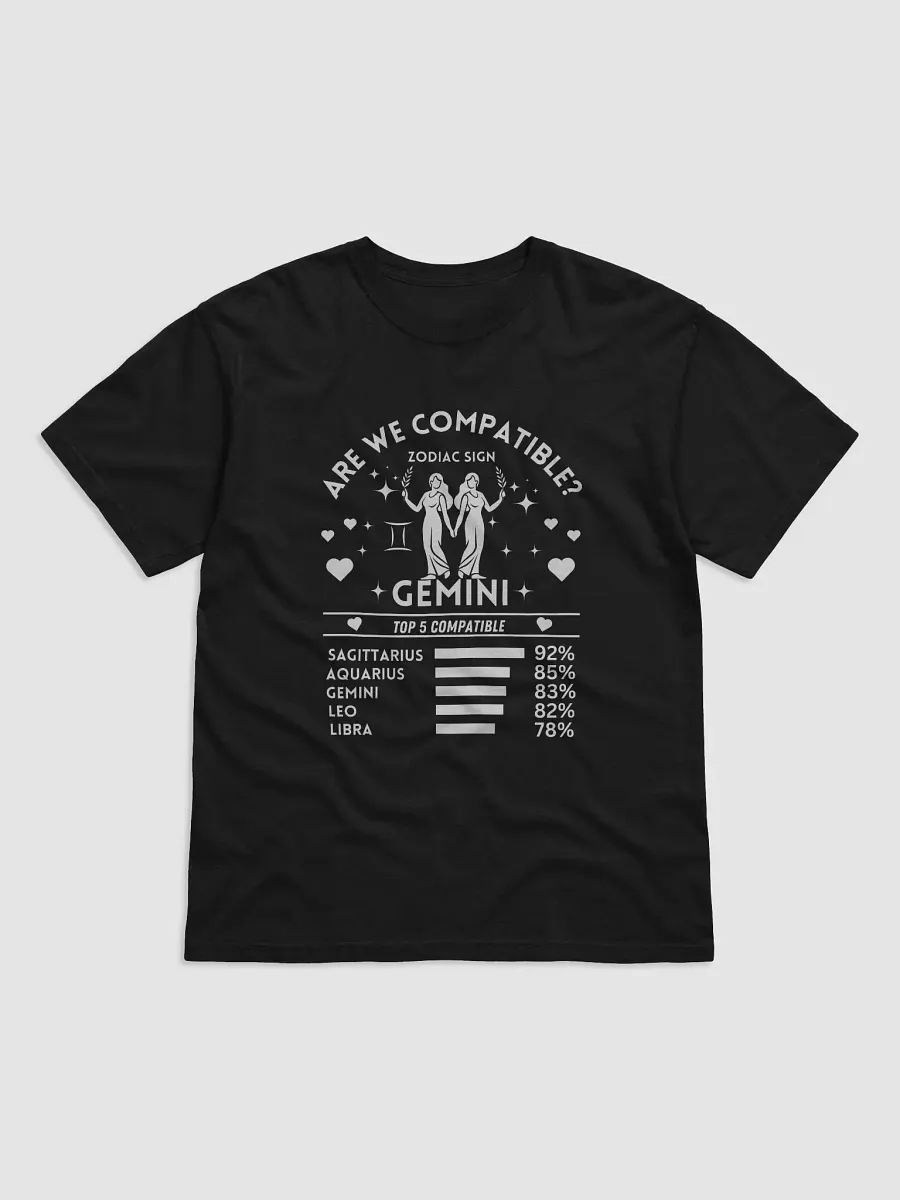 Gemini Zodiac Sign Romantic Compatibility T-Shirt - Dark Comfort Colors 1717 product image (3)