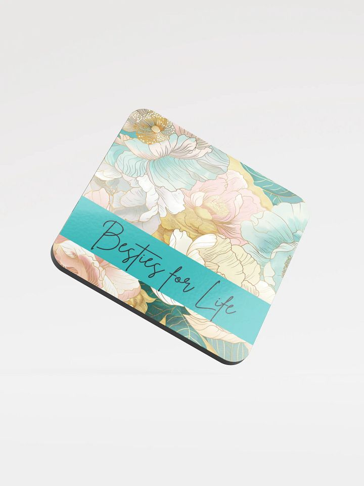 Floral Besties For Life Cork Coaster product image (2)