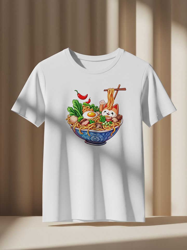 Whimsical Ramen Cat T-Shirt product image (1)