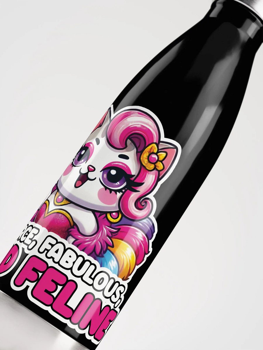 Fierce, Fabulous, and Feline Stainless Steel Water Bottle product image (5)