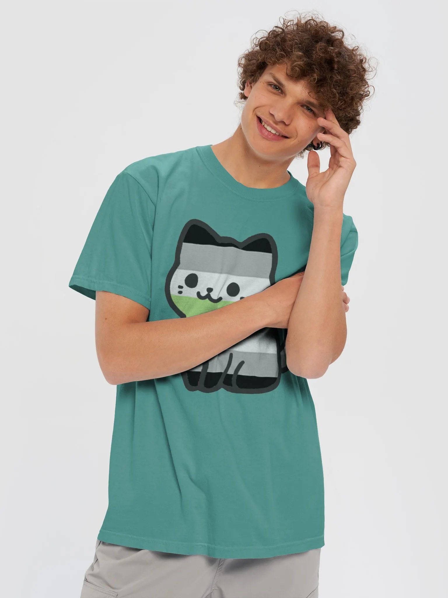 Agender Pride Kitty Man's Shirt product image (57)