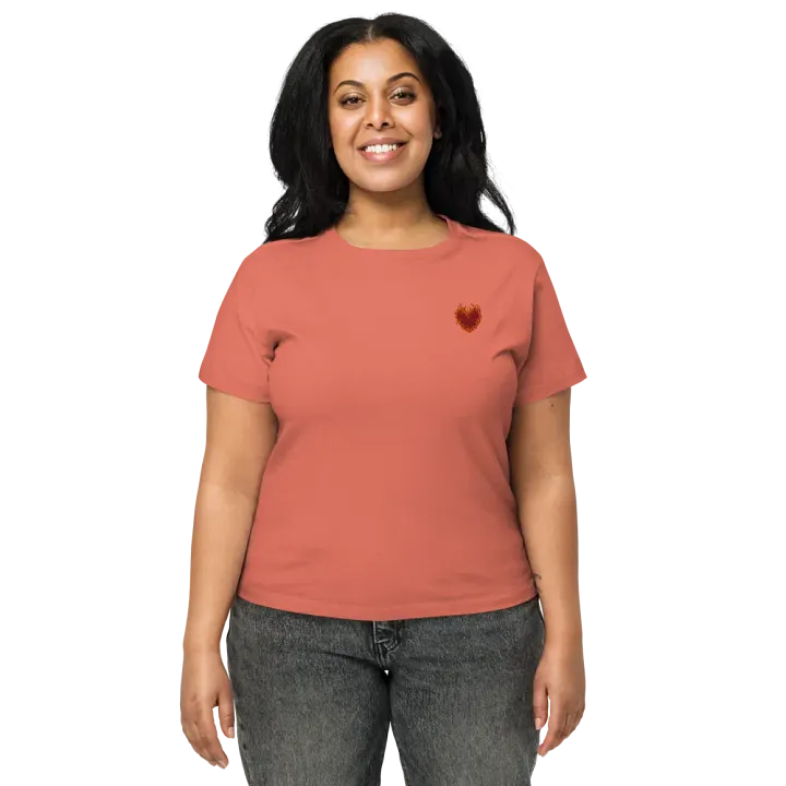 SnugglesCat Flaming Heart Logo | Embroidered High Waisted Tee product image (2)