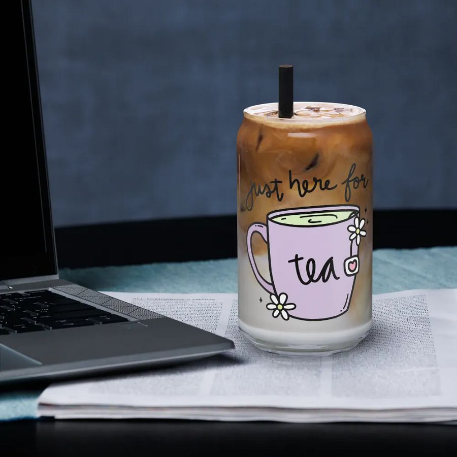 Just here for Tea Glass Mug product image (4)