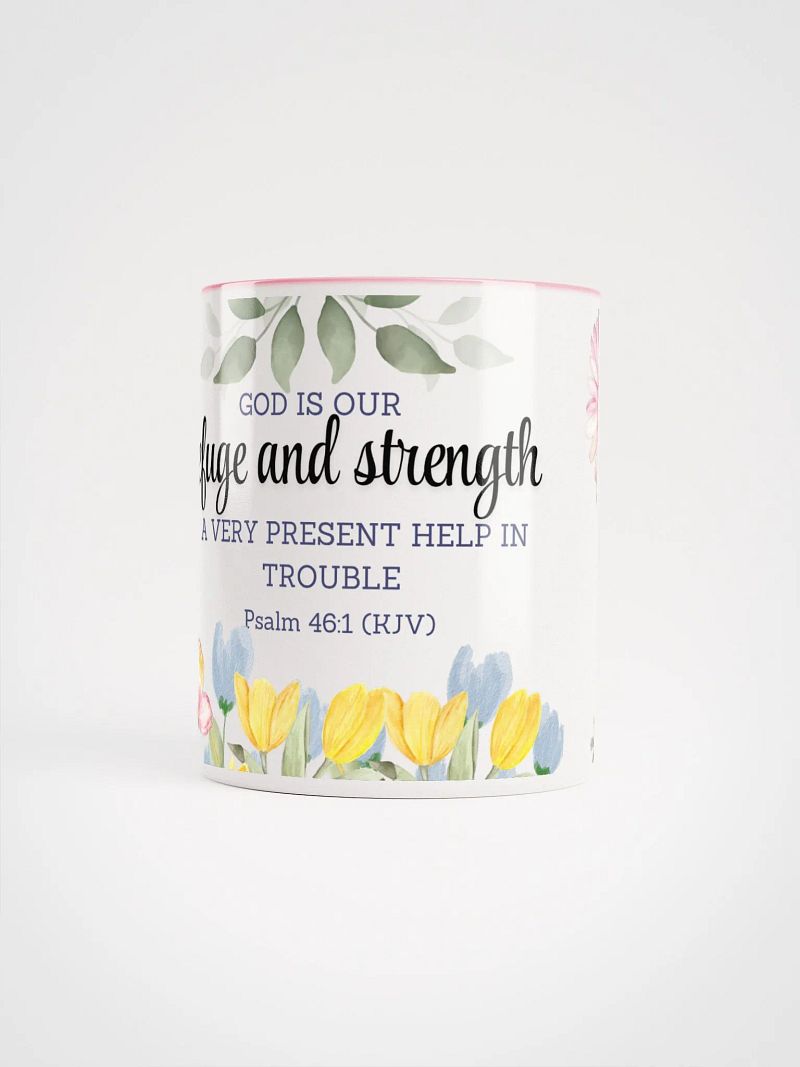 Refuge & Strength Floral Mug-Pink