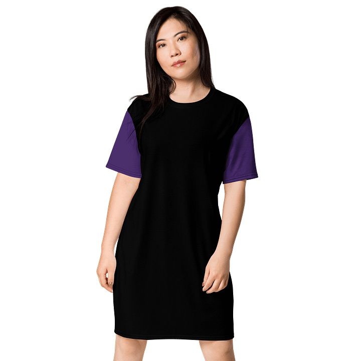 Midnight Veil Designs Gothic Fantasy T-Shirt Dress - Black & Purple Oversized Fit product image (1)
