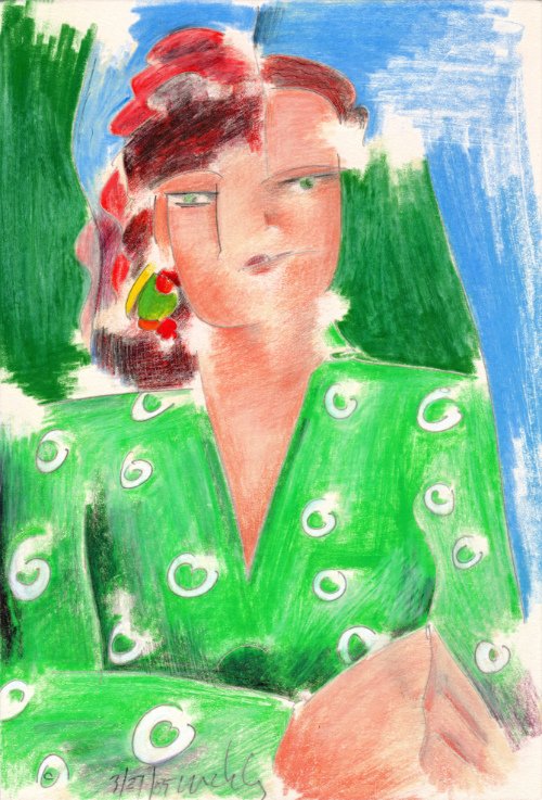 Woman in Green Shirt 03.27.85 print product image (1)