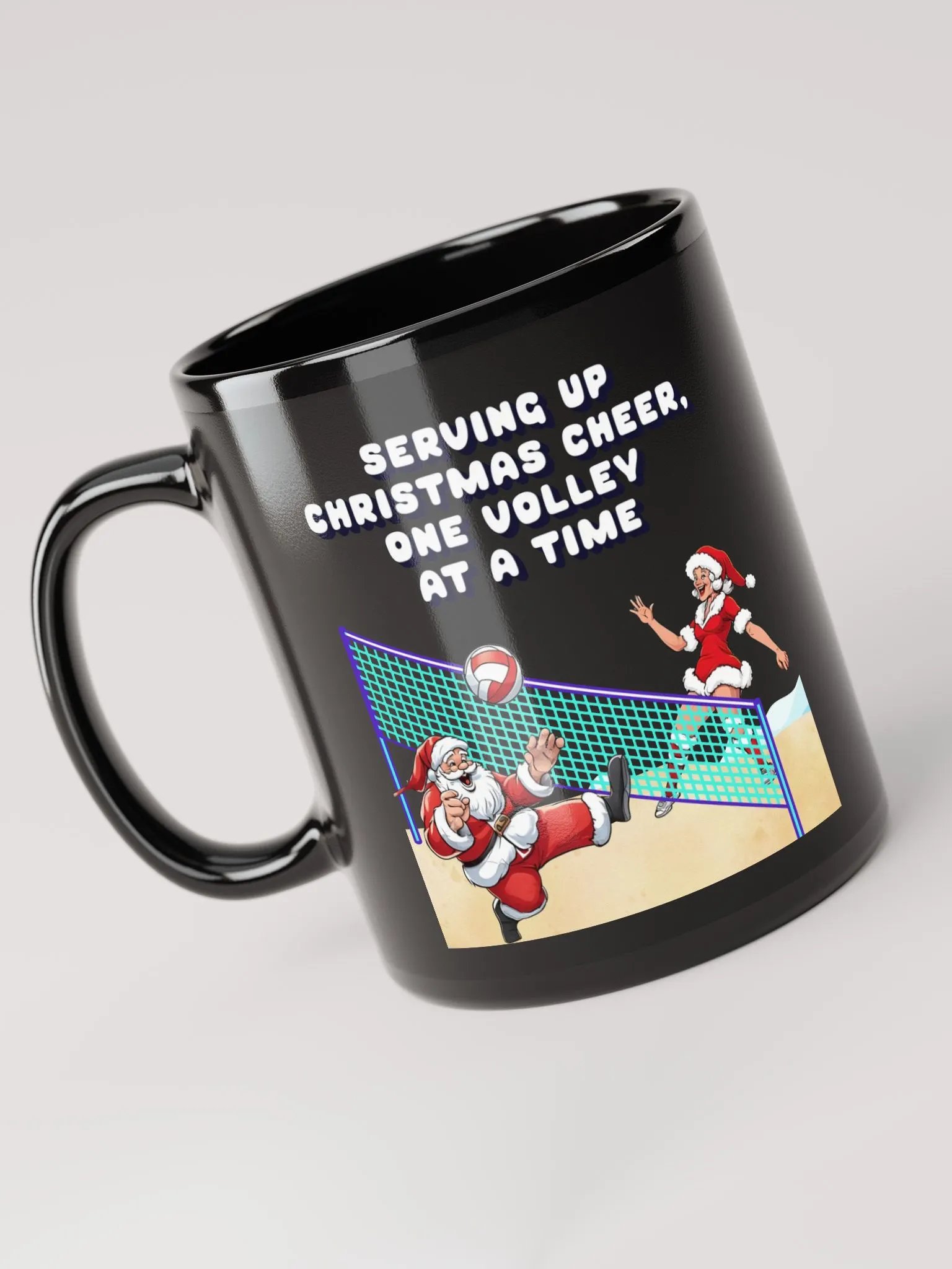 Serving Up Christmas Cheer, One Volley At A Time Black Mug product image (6)