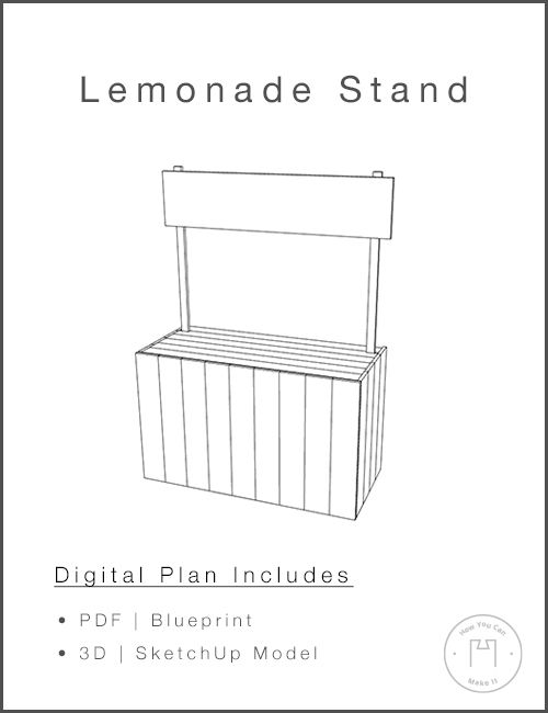 Lemonade Stand - Woodworking Plans and 3D SketchUp Model product image (1)