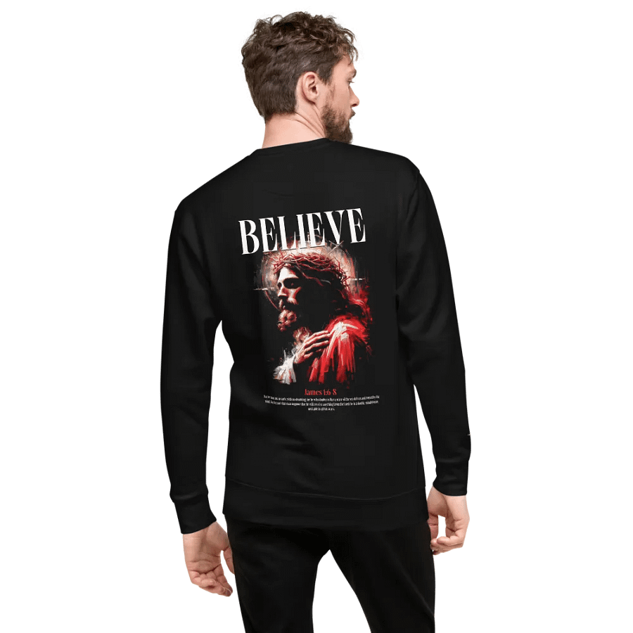 Believe Jesus Embroidered Sweatshirt product image (7)