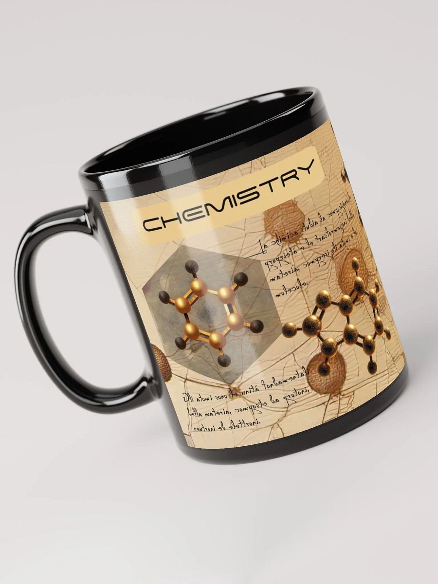 Black Ceramic Chemistry Mug - Science Lover Gift - Chemist- atomic mug- researcher gifts - molecular product image (4)