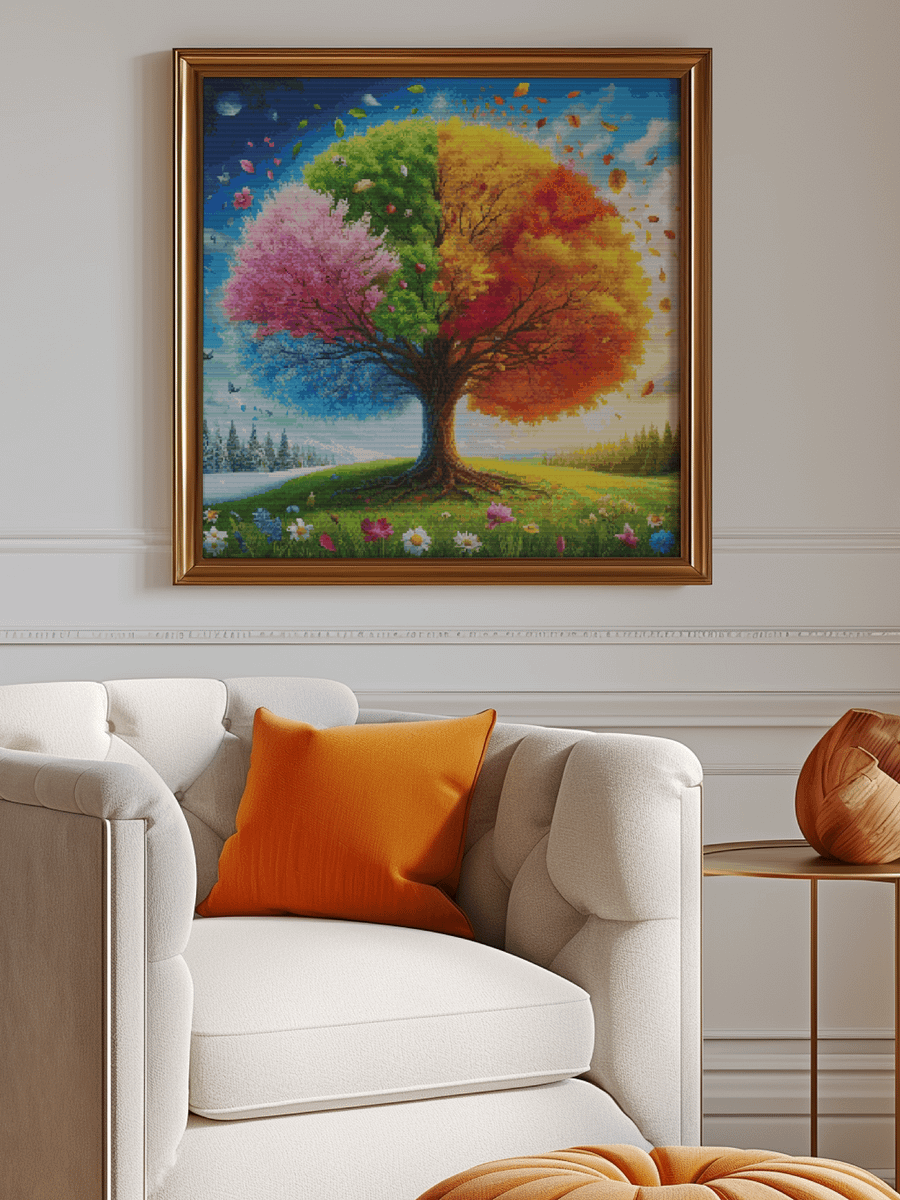 Seasonal Tree Cross Stitch Pattern product image (5)