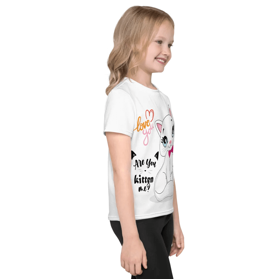 Kids Crew Neck T-Shirt Cute Kitten product image (4)
