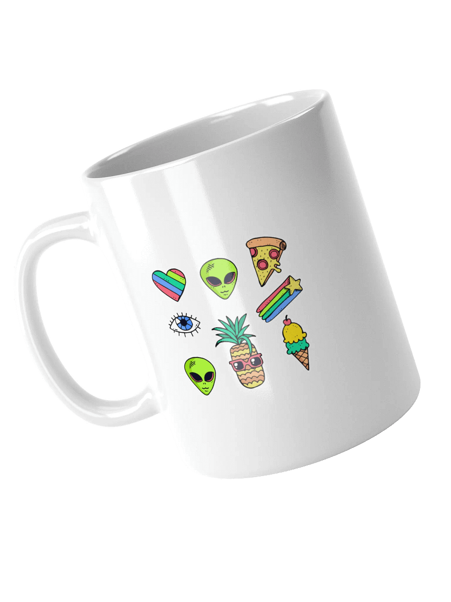 "Martians Take Belfast!" Roswell Aliens White Glossy Mug product image (7)