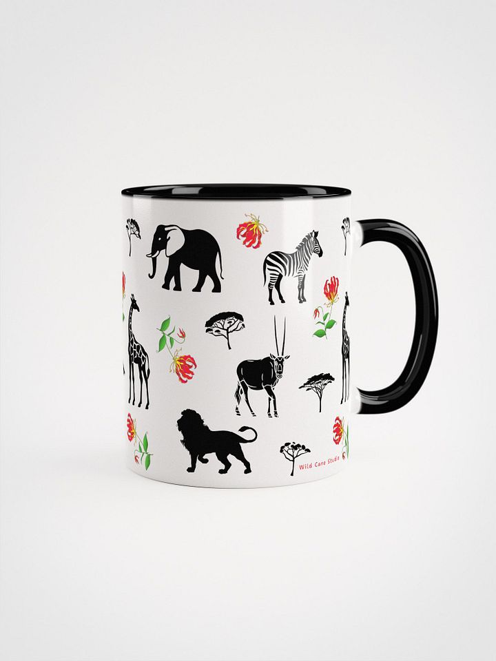 Flame Lily and African Wildlife Patterned Ceramic Mug product image (4)