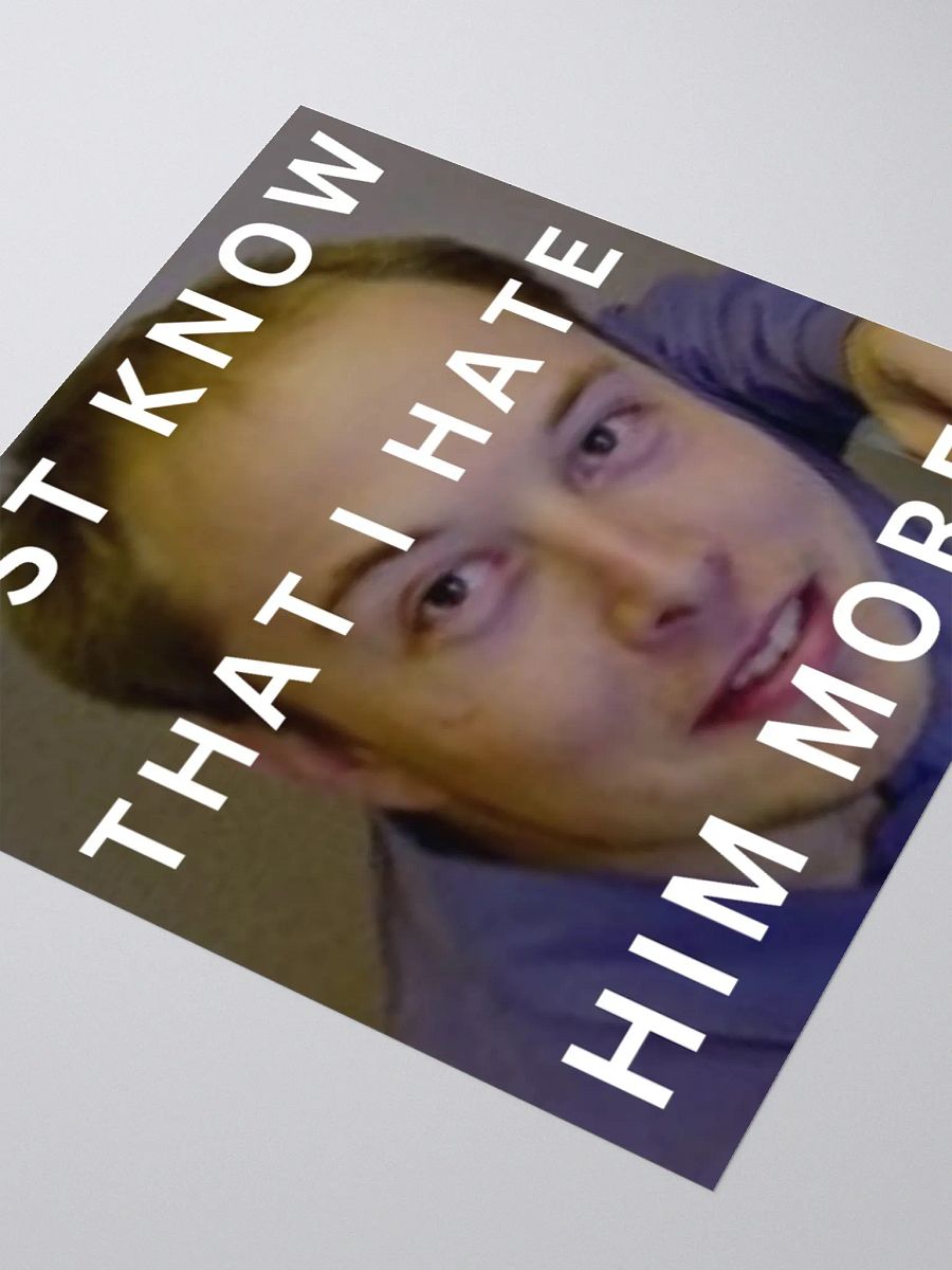 I HATE HIM MORE. (Anti-Elon Tesla Sticker) product image (7)