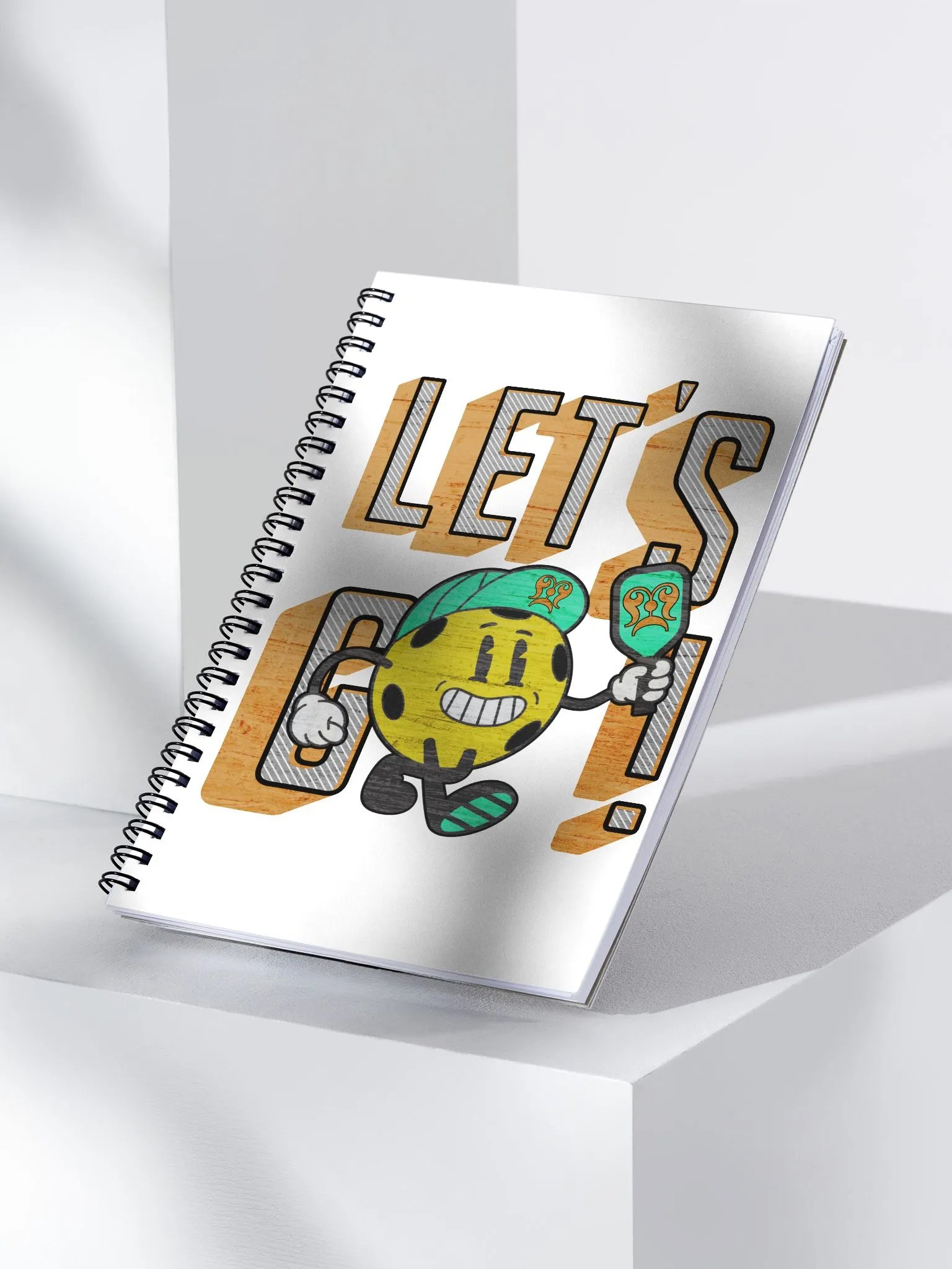 Lets Go Pickleball Mascot Spiral Notebook product image (2)