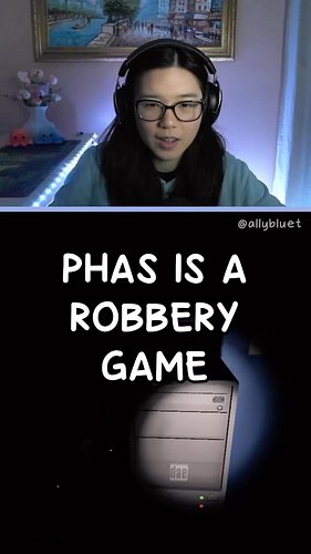 Phas is a robbery game 
.
.
.
#Phasmophobia #Horror #HorrorGaming #Multiplayer #Gaming #Twitch #Stream #TwitchStream #AllyBluet