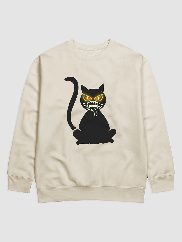 Smiley Cat with Slimey Teeth Sweatshirt – Creepy Cute Streetwear product image (6)