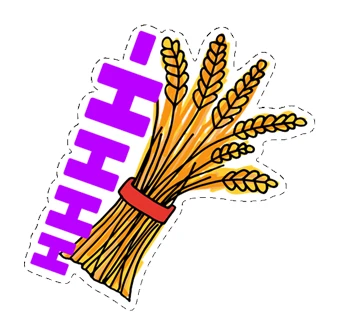 H-wheat Die Cut Sticker product image (1)
