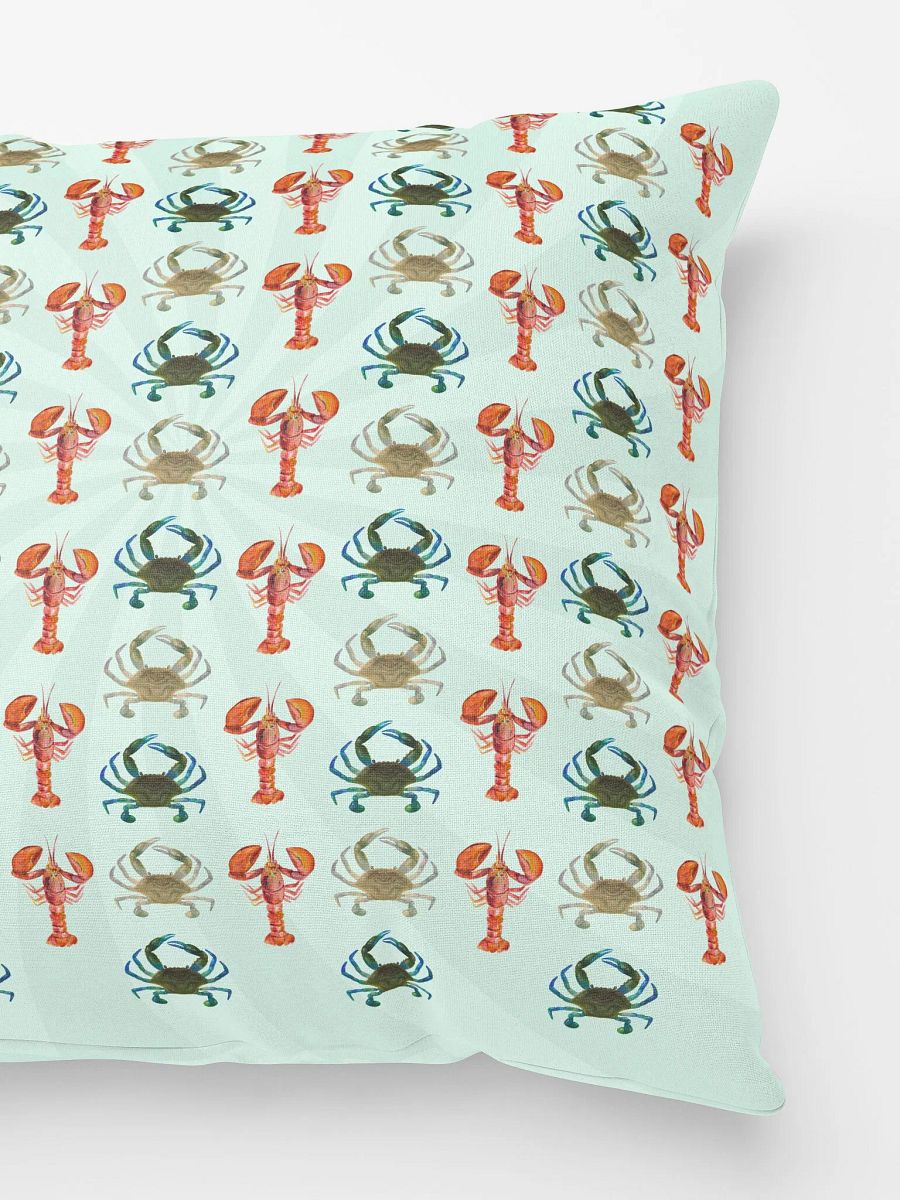 Copy of Crab and Lobster Pale Mint Green Pillow product image (3)