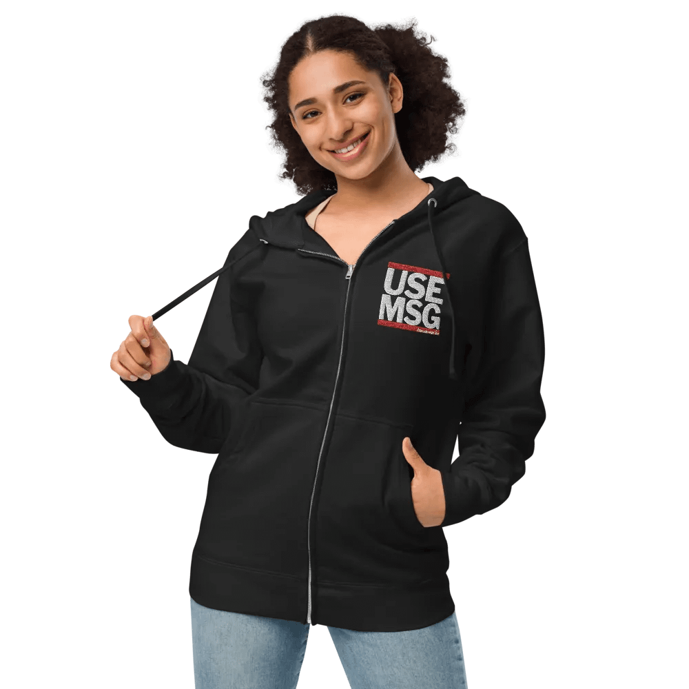 USE MSG ZIPPED HOODIE product image (1)