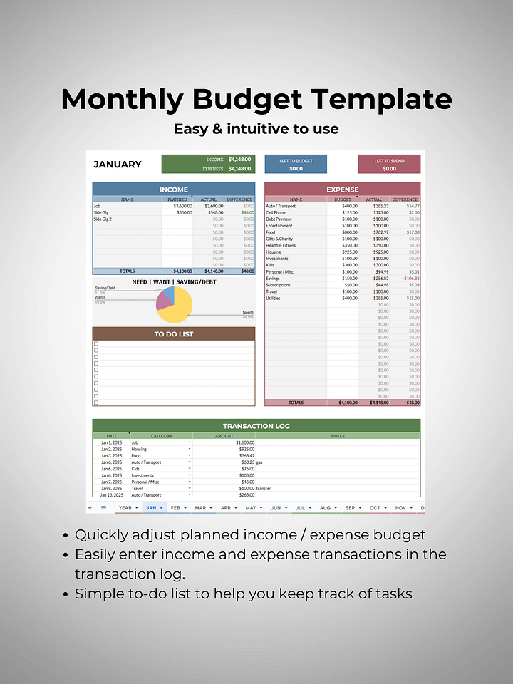Simple Personal Budget Template (Google Sheets) product image (2)