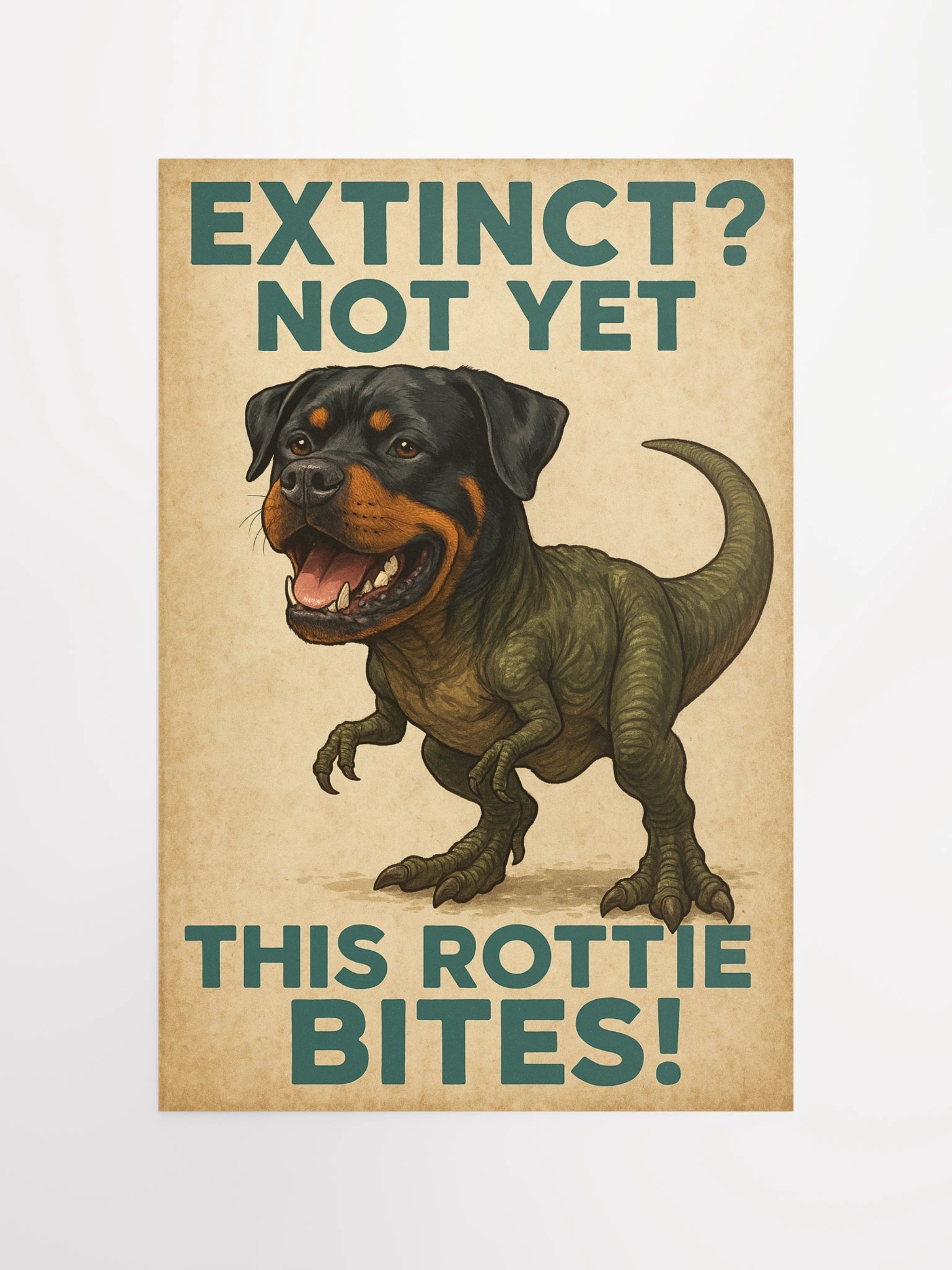 Extinct? Not Yet – This Rottie Bites! Poster product image (12)