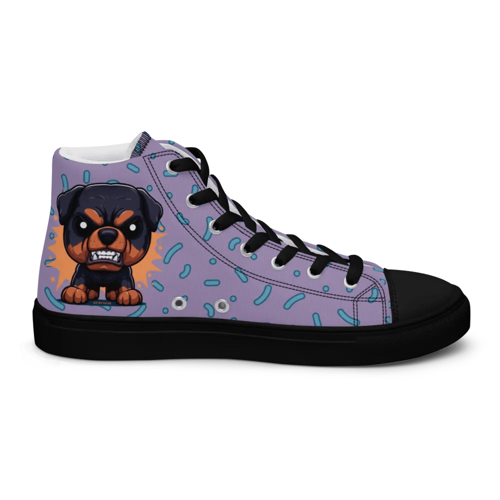 Rottweiler Angry Pup - Women's High Top Canvas Shoe product image (6)