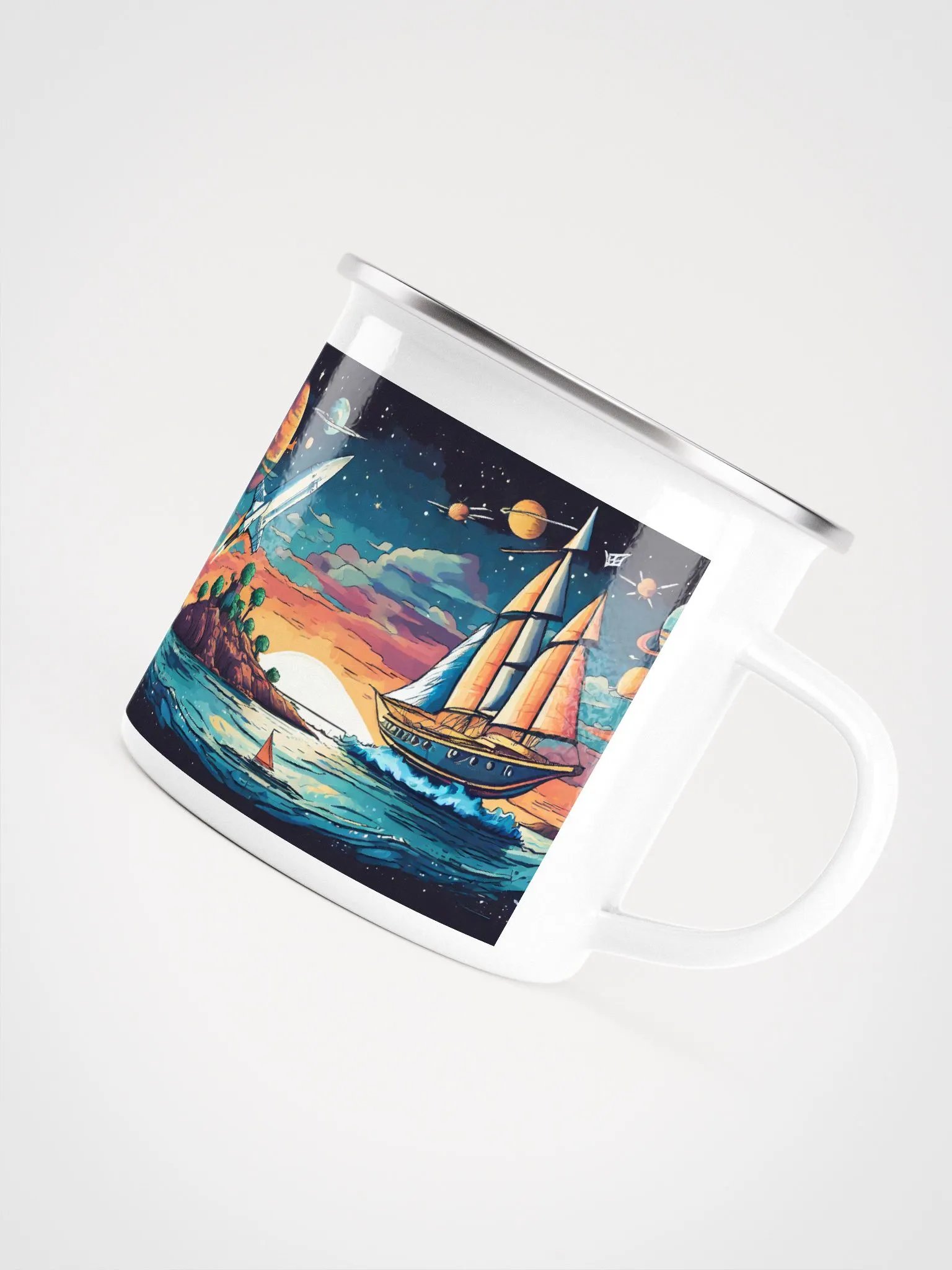 Summer Wind Charters: Space Sail Enamel Mug product image (5)