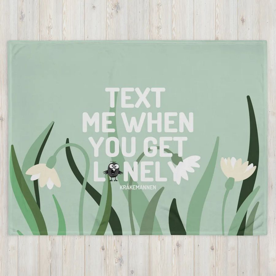 Throw Blanket 💚 Text me when you get lonely (153 × 203 cm) product image (4)