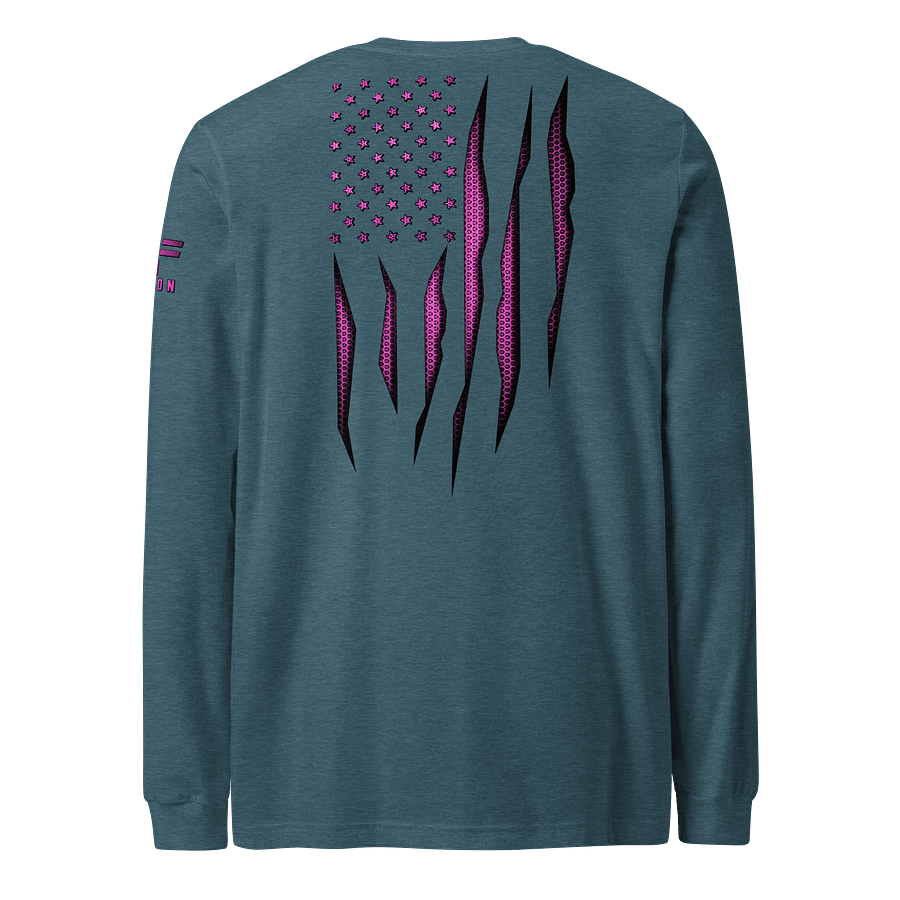 Pink Carbon Onyx American Flag Long Sleeve product image (5)