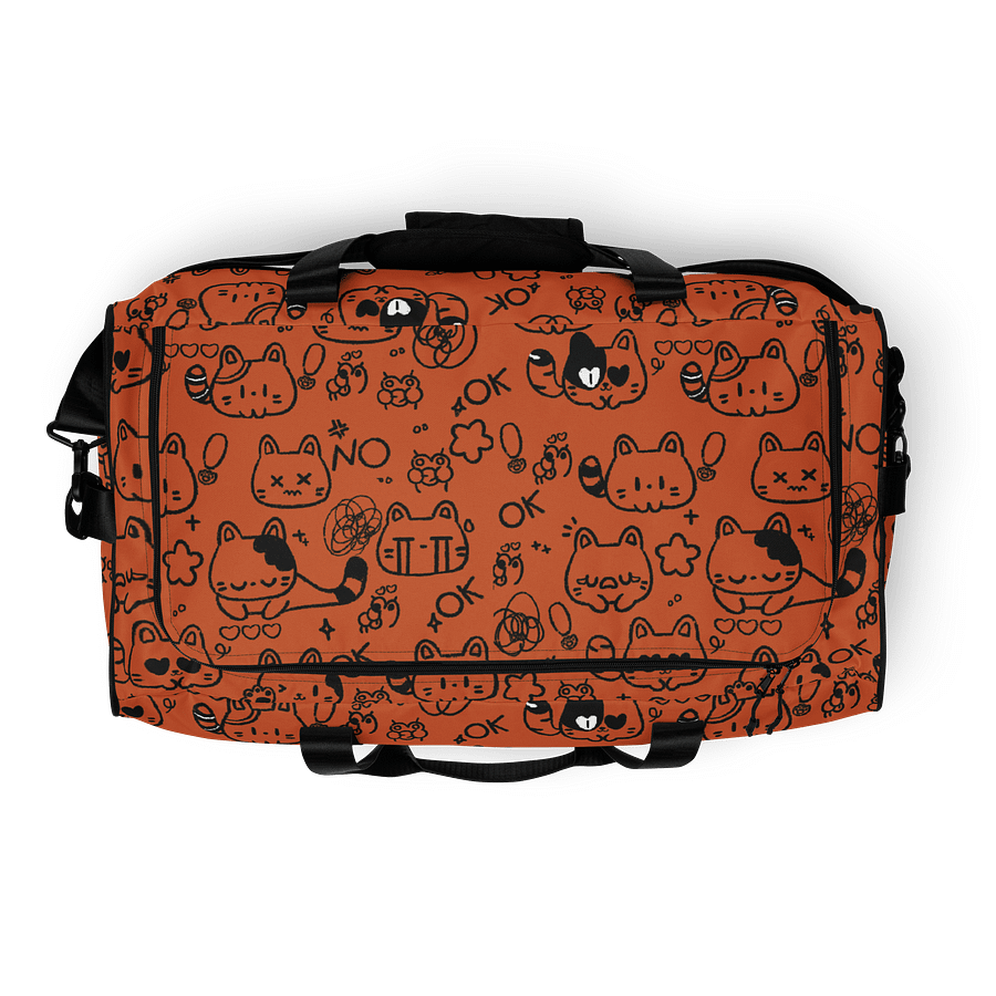 Cute Cat Doodles - Orange Duffle Bag product image (9)
