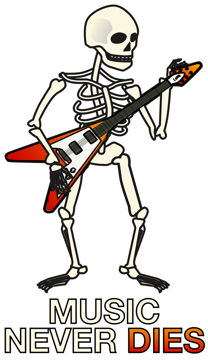 Music Never Dies with Skeleton Guitarist T-Shirt product image (2)