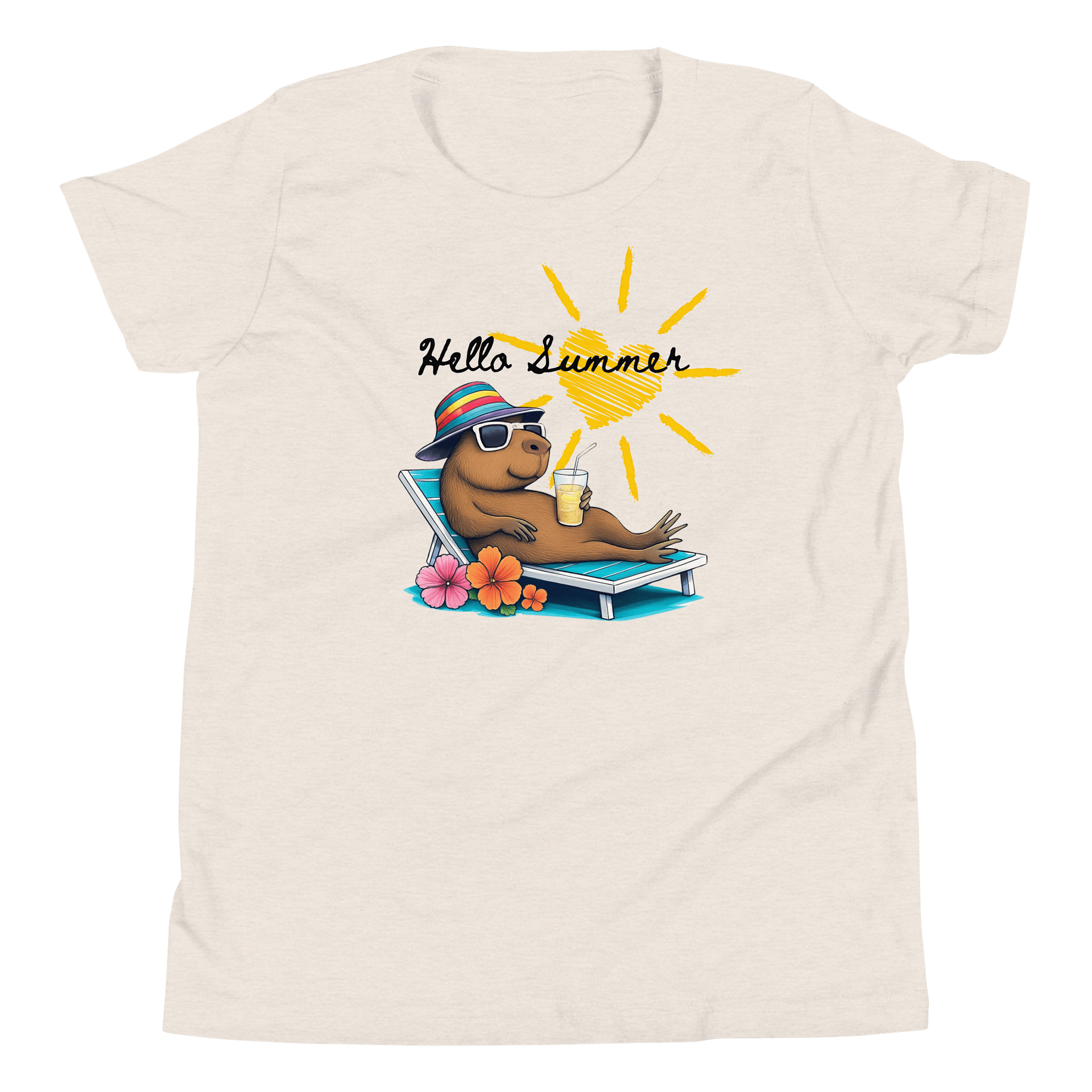 Hello Summer Capybara Youth T-Shirt product image (5)