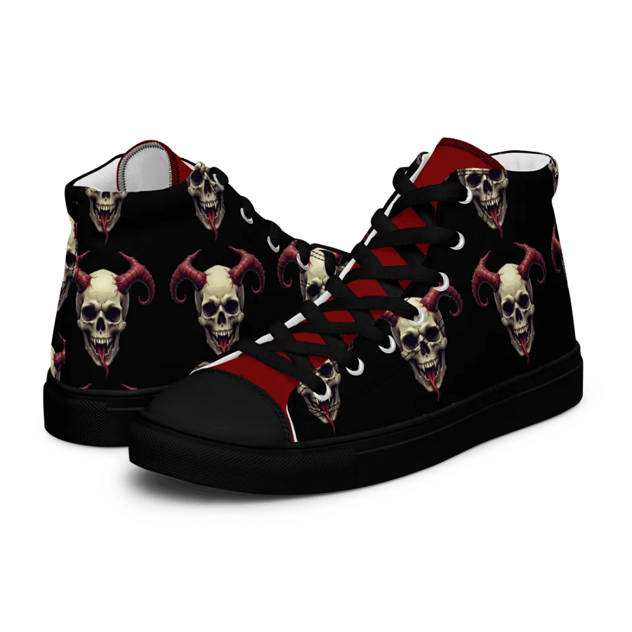 Hellfire Horn Skull High Top Canvas Shoes product image (10)