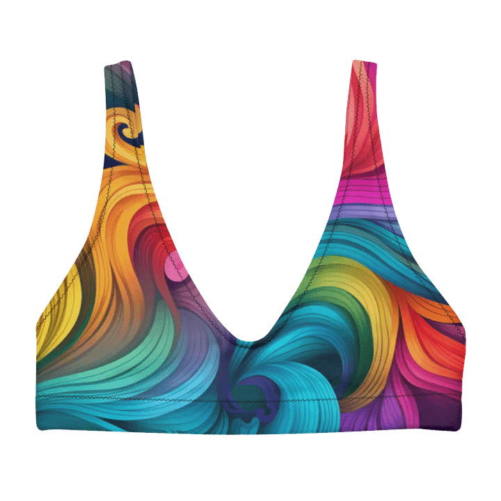 Vibrant Rainbow Swirl Bikini Top product image (1)