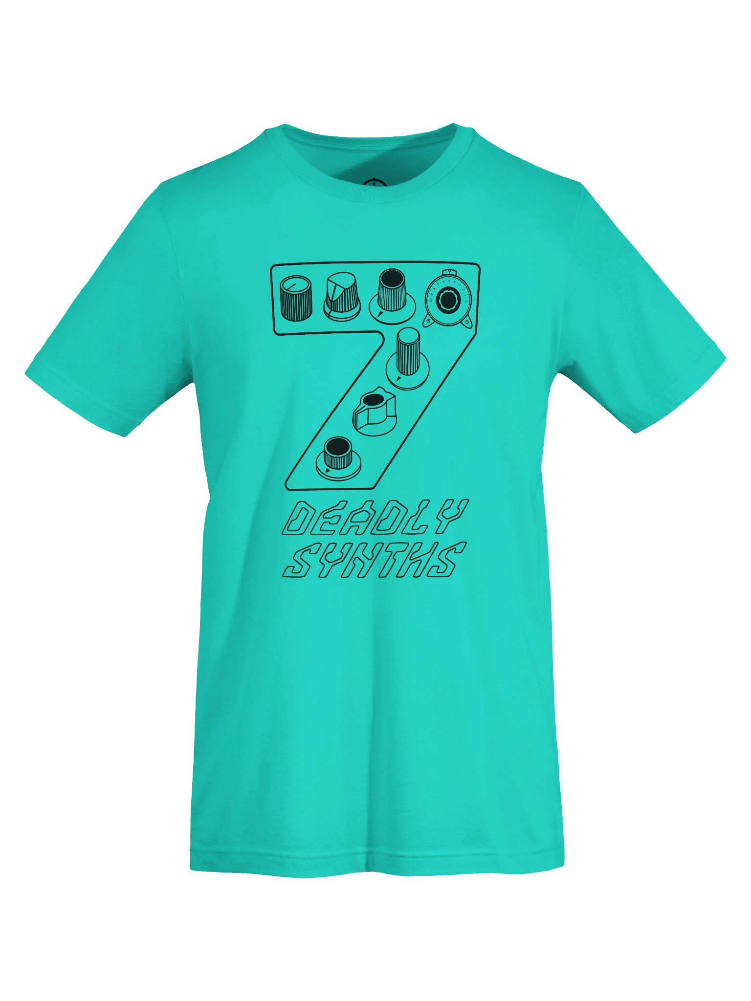 7 Synthesizer Legends T-Shirt - Seven Deadly Synths (7 Synthesis Classics) BLACK PRINT product image (7)