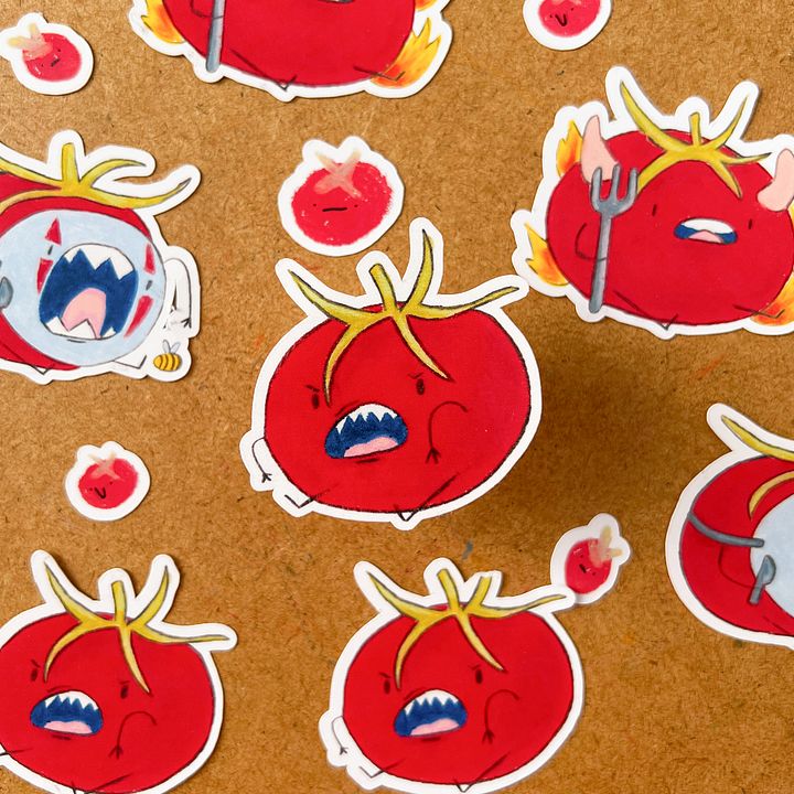 AAANgry tomato sticker product image (2)