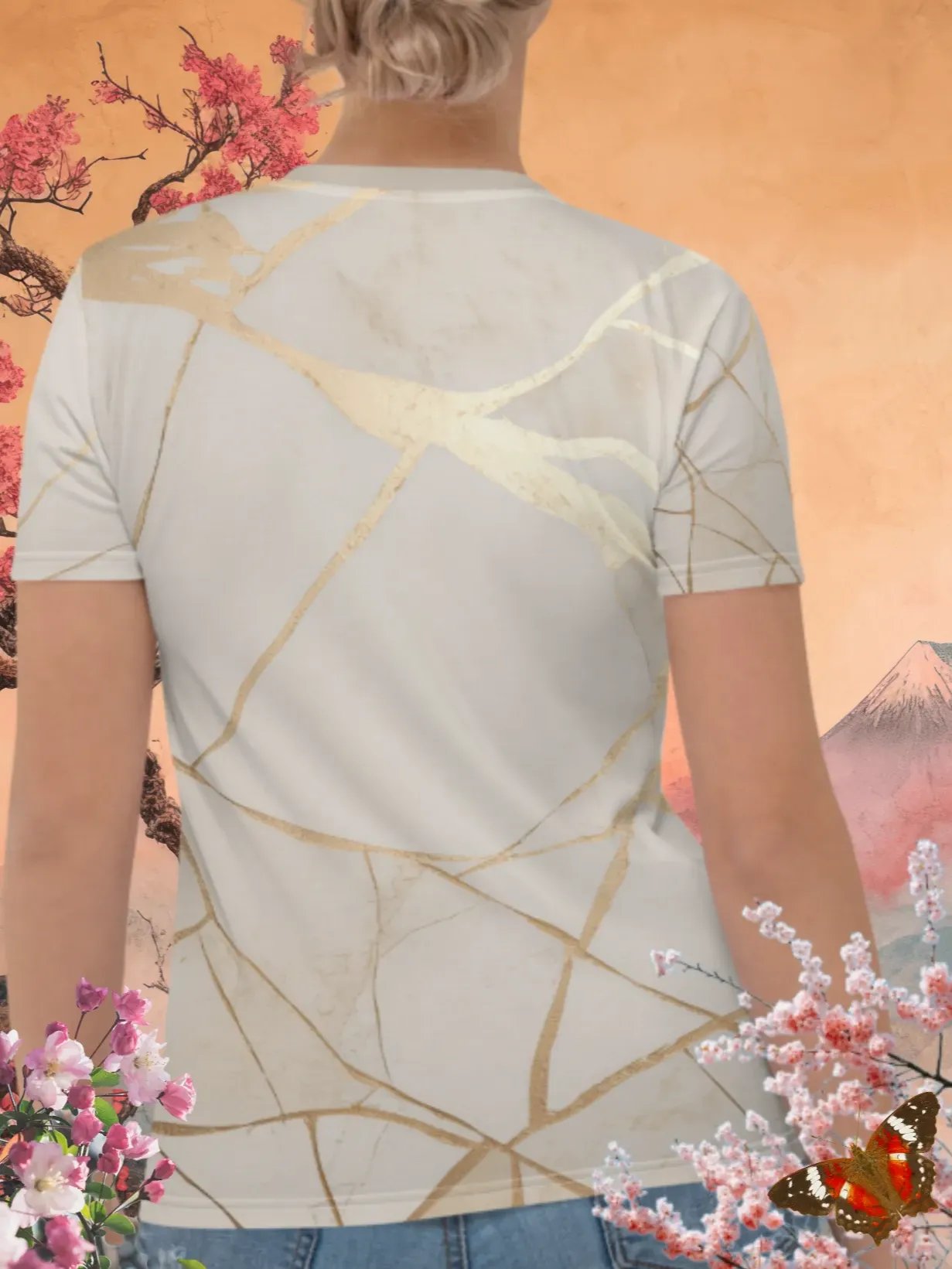 Pearl & Gold Kintsugi Print T-Shirt product image (4)