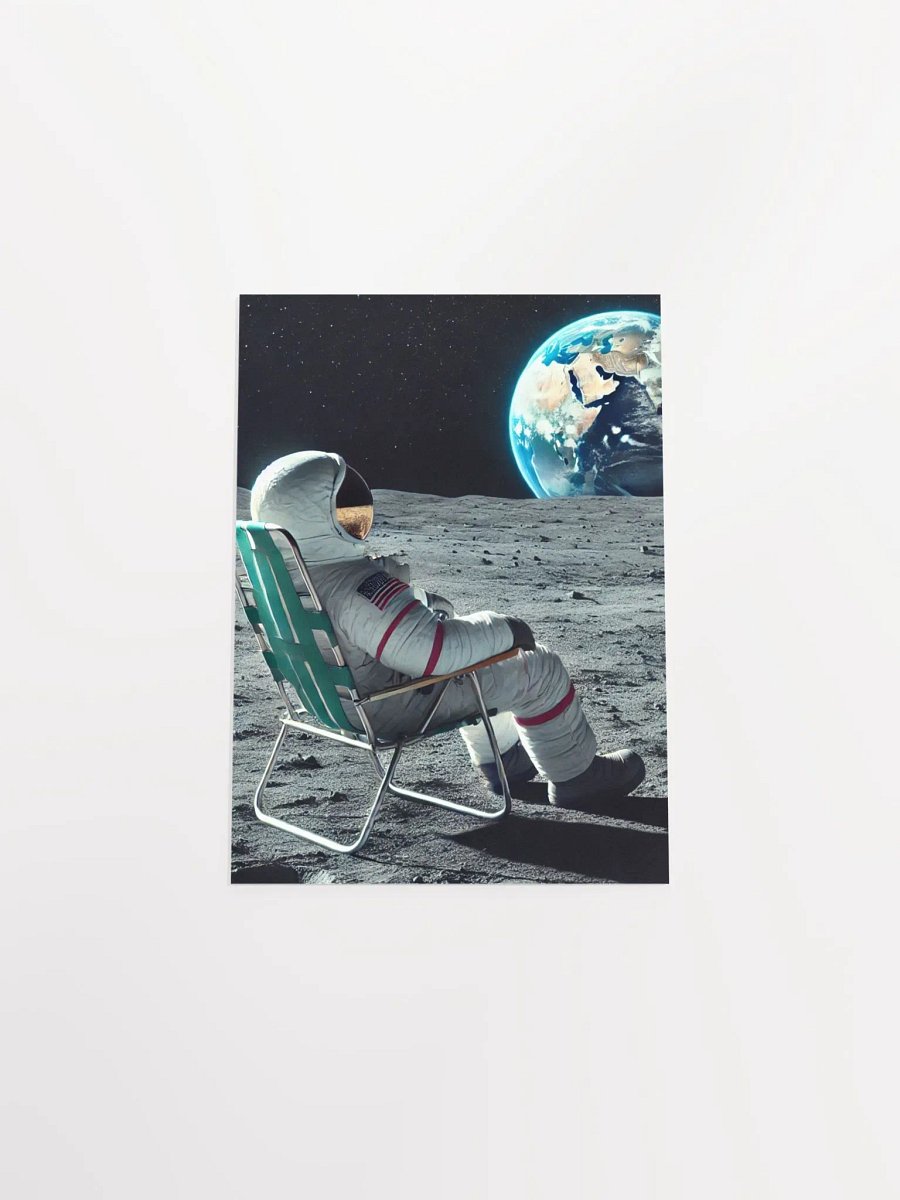 Relaxing Astronaut Moon Poster – Cosmic Escape Art Print product image (5)